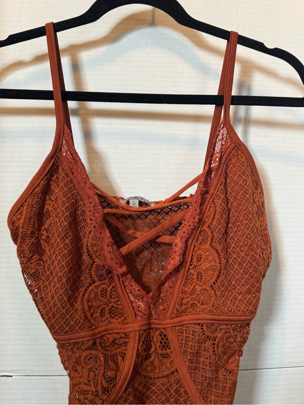 Lacy Rust Bodysuit